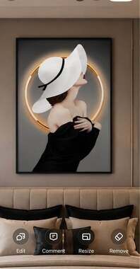 20” × 30” Modern Fashion Lady Framed Wall Art – Brand New | Minimalist Black & W